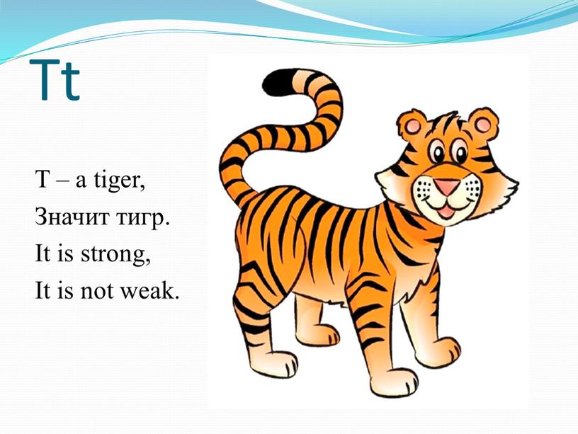 Tt T – a tiger, Значит тигр. It is strong,