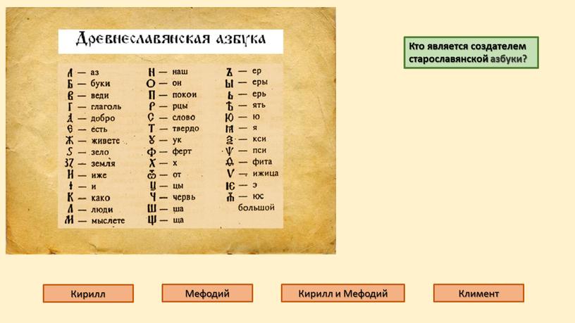 Кто является создателем старославянской азбуки?