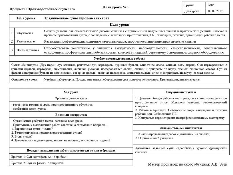 Предмет: «Производственное обучение»