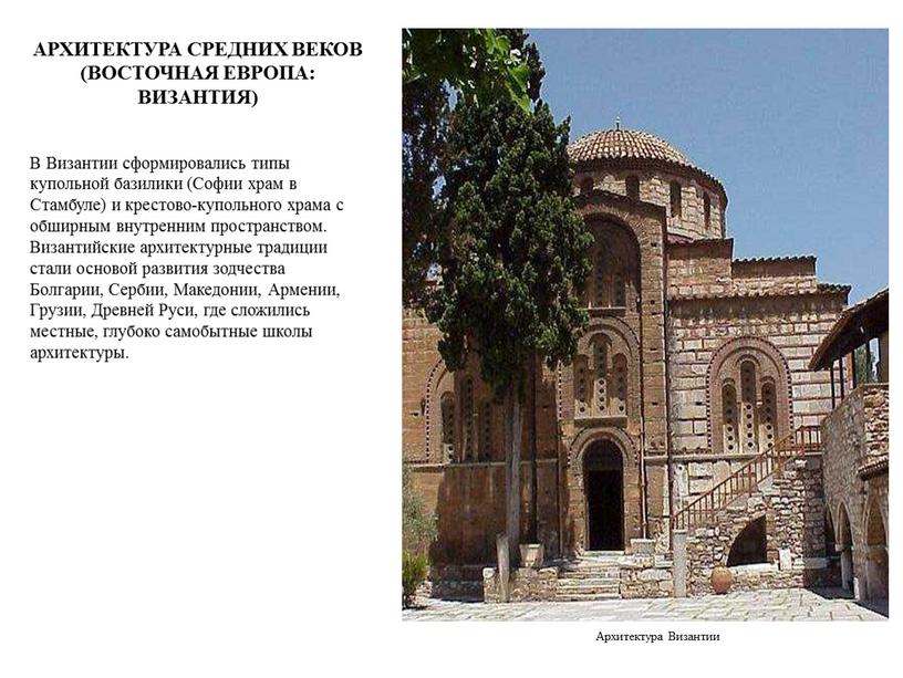 Архитектура Византии Реферат 6 Класс