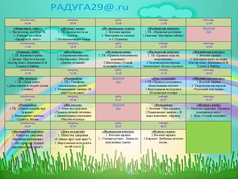 Проект тематического дня в отряде в лагере