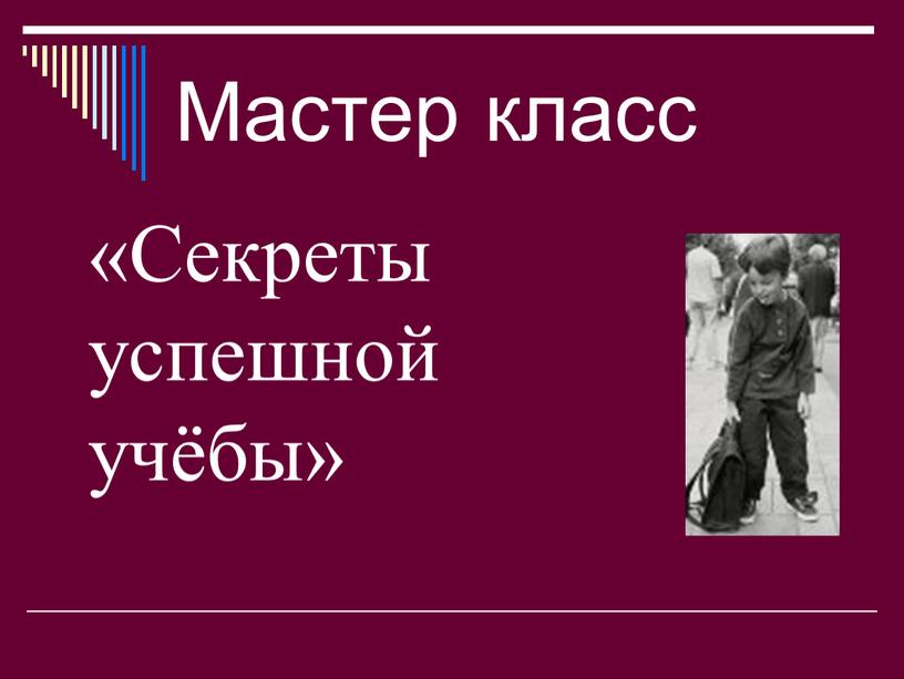 Мастер класс «Секреты успешной учёбы»