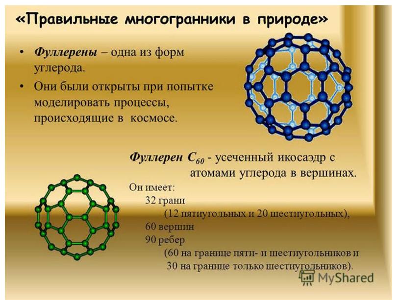 Правильные многогранники, их применение в различных областях.