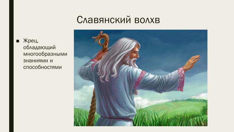 Славянский волхв Жрец, обладающий многообразными знаниями и способностями