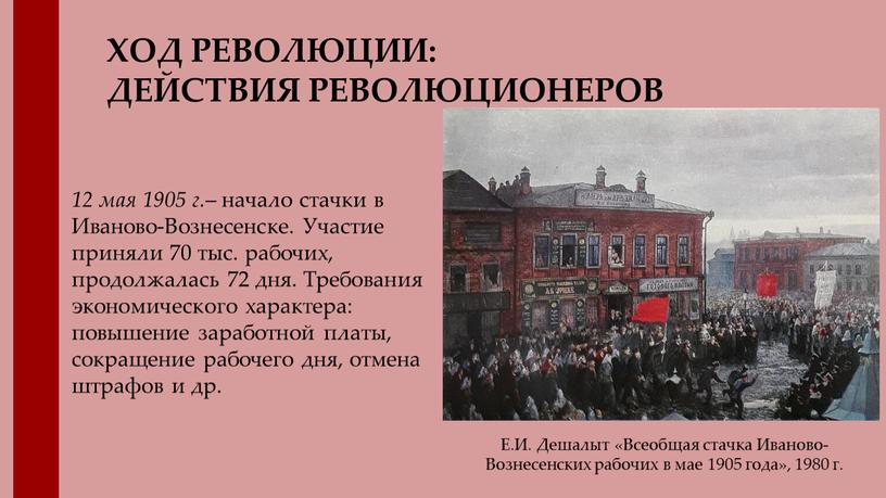 ХОД РЕВОЛЮЦИИ: ДЕЙСТВИЯ РЕВОЛЮЦИОНЕРОВ 12 мая 1905 г