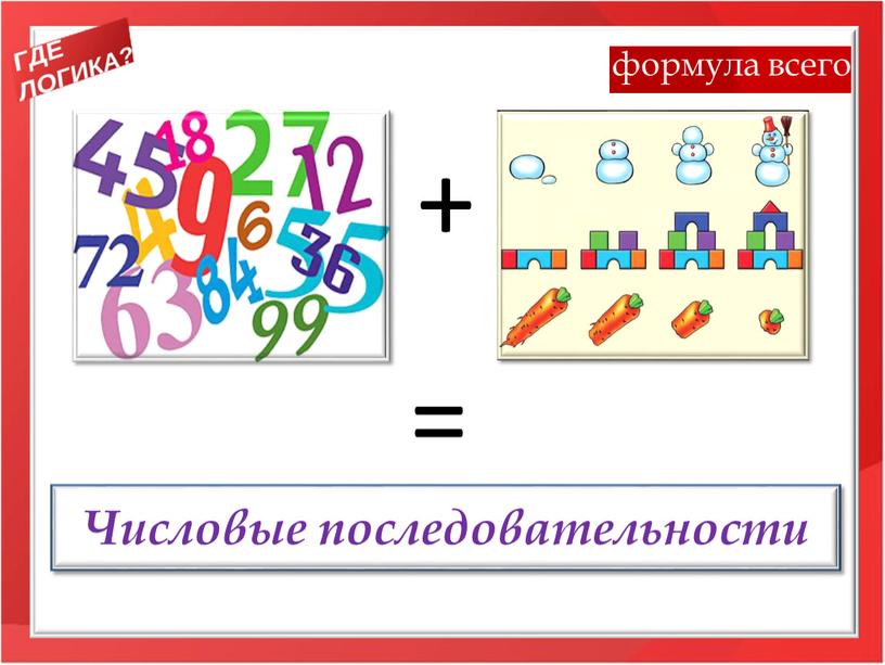 Числовые последовательности + = формула всего