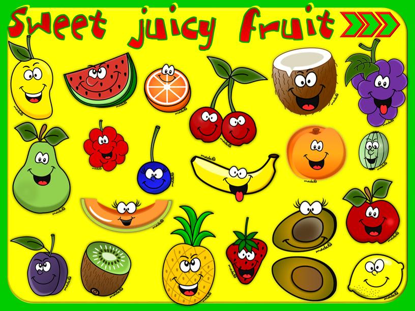Игра-презентация по английскому языку на тему:"Sweet fruit juicy game"