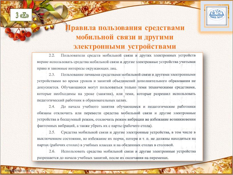 Правила пользования средствами мобильной связи и другими электронными устройствами