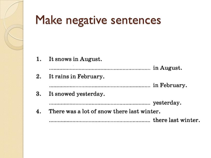 Make negative sentences