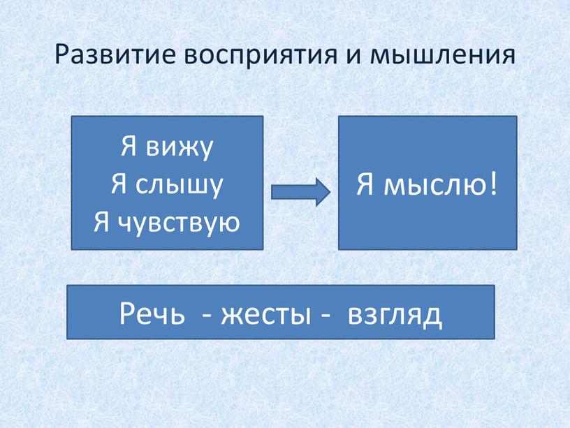 Развитие восприятия и мышления