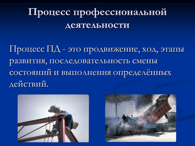 Процесс профессиональной деятельности