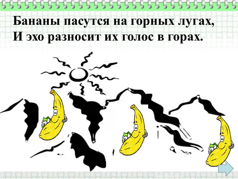 Бананы пасутся на горных лугах,