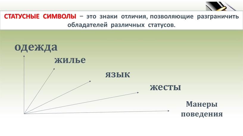 Статусные символы – это знаки отличия, позволяющие разграничить обладателей различных статусов