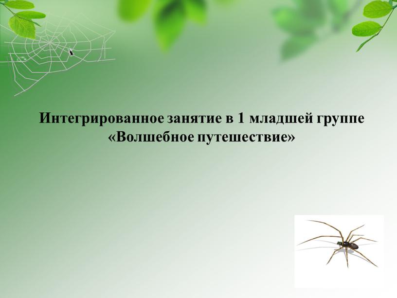 Интегрированное занятие в 1 младшей группе «Волшебное путешествие»