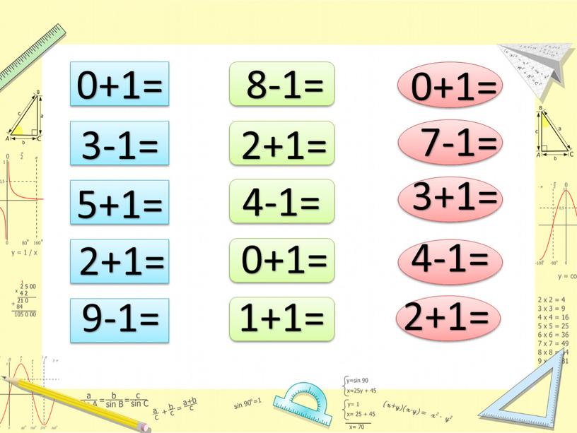 0+1= 3-1= 2+1= 5+1= 9-1= 8-1= 2+1= 4-1= 0+1= 1+1= 7-1= 3+1= 0+1= 4-1= 2+1=