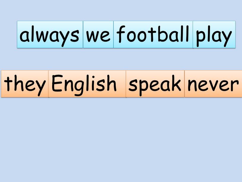 football we play always they English never speak