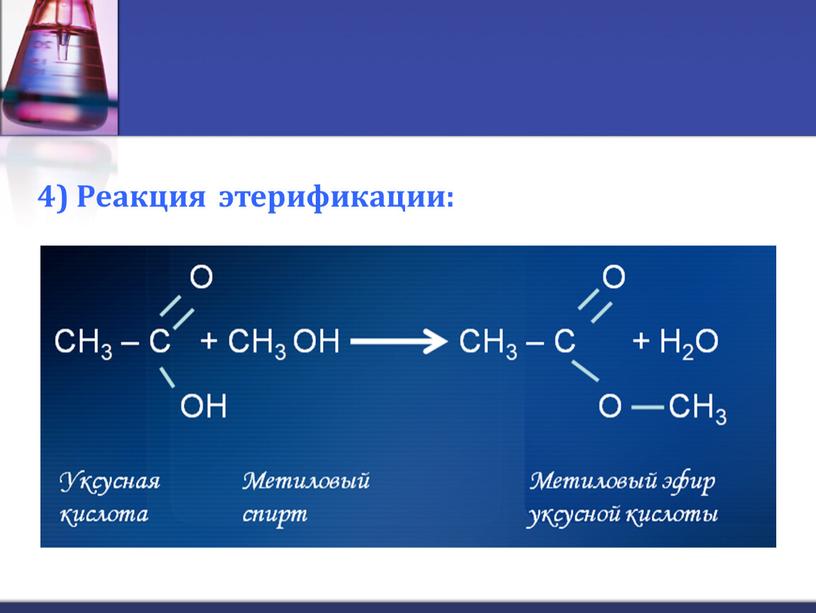 Реакция этерификации: