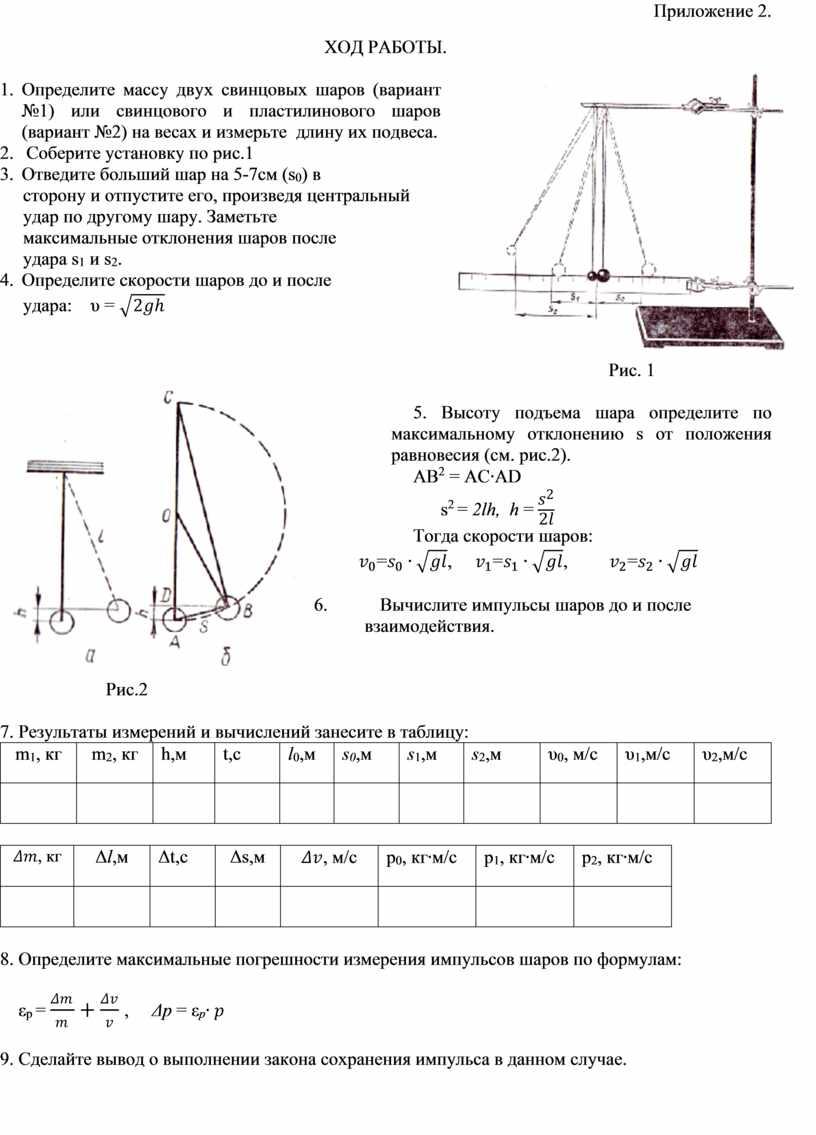 Приложение 2. ХОД РАБОТЫ. 1
