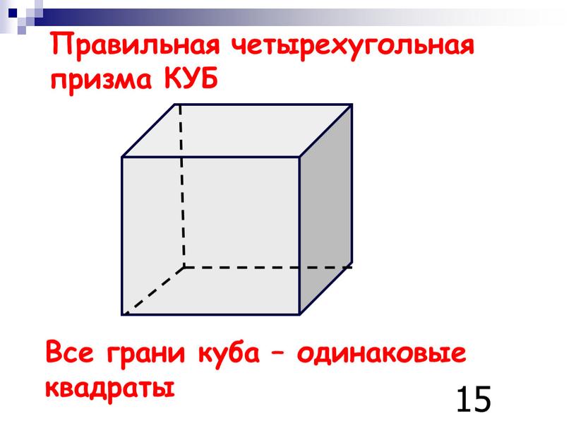 Правильная четырехугольная призма