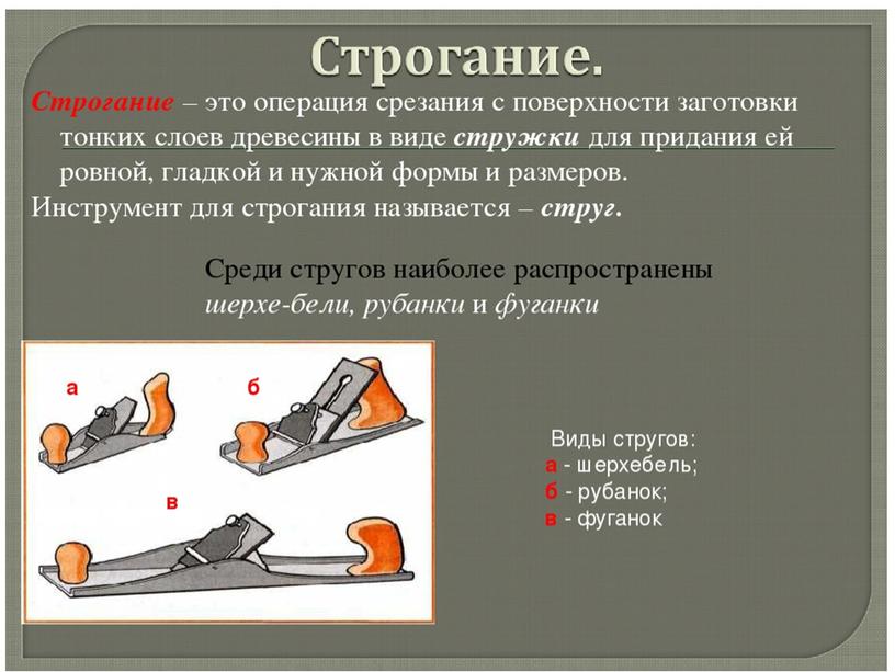 Строгание древесины