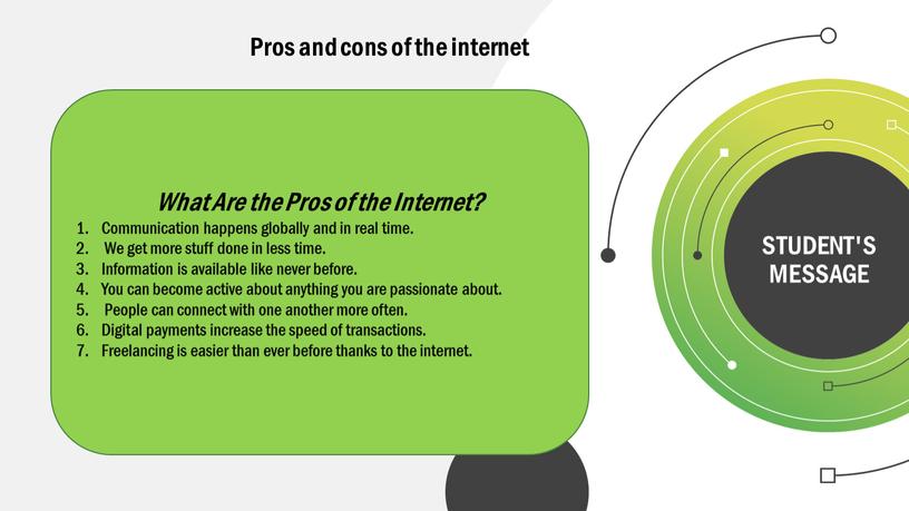 Pros and cons of the internet What