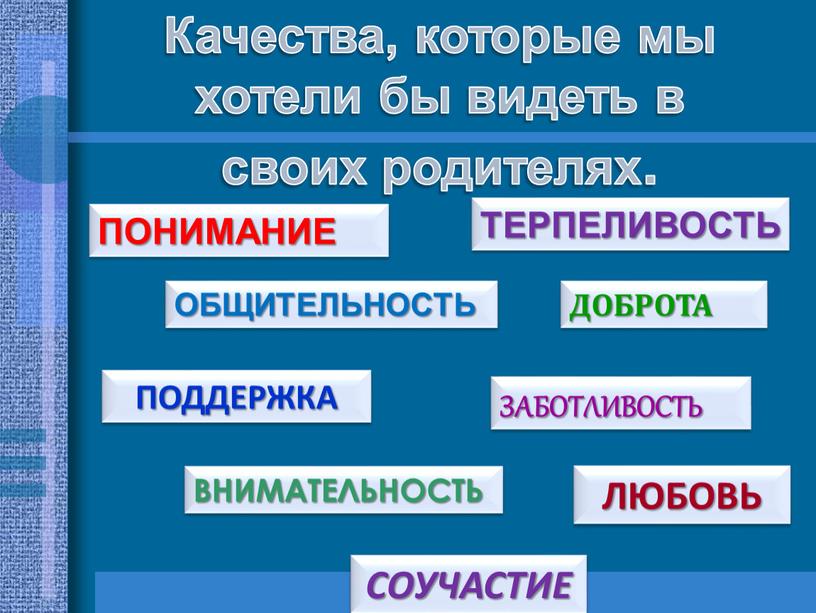 Качества, которые мы хотели бы видеть в своих родителях