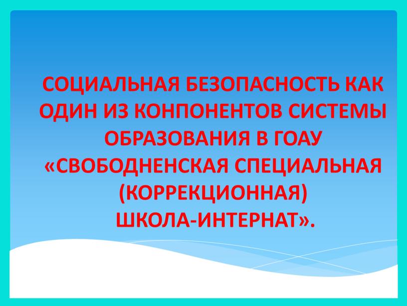 СОЦИАЛЬНАЯ БЕЗОПАСНОСТЬ КАК ОДИН