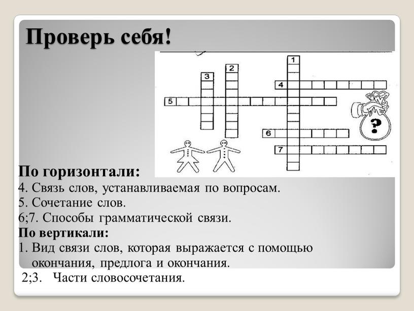 Проверь себя! По горизонтали: 4