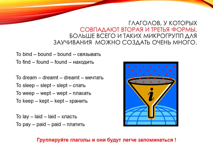 ГЛАГОЛОВ, У КОТОРЫХ СОВПАДАЮТ