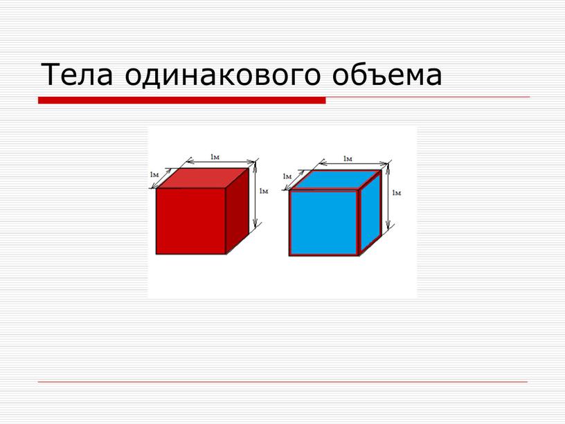 Тела одинакового объема