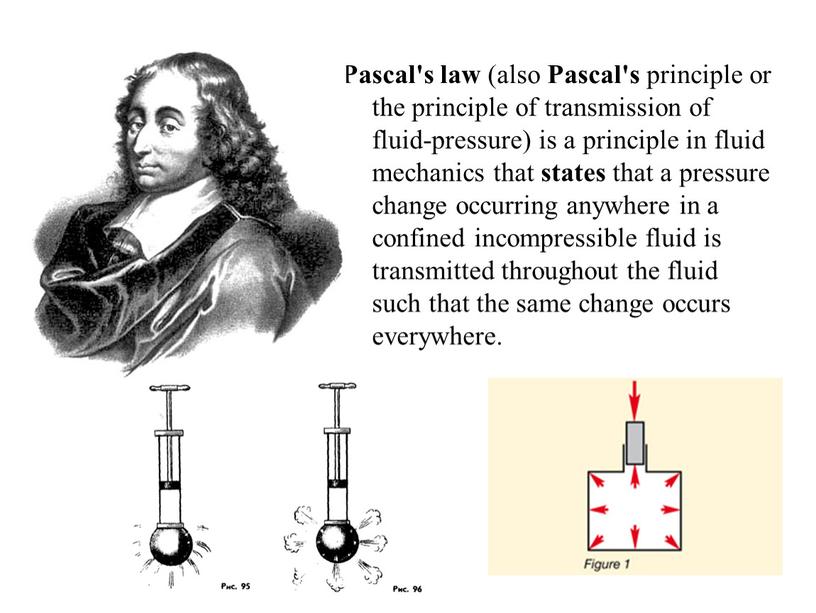 Pascal's law (also Pascal's principle or the principle of transmission of fluid-pressure) is a principle in fluid mechanics that states that a pressure change occurring…