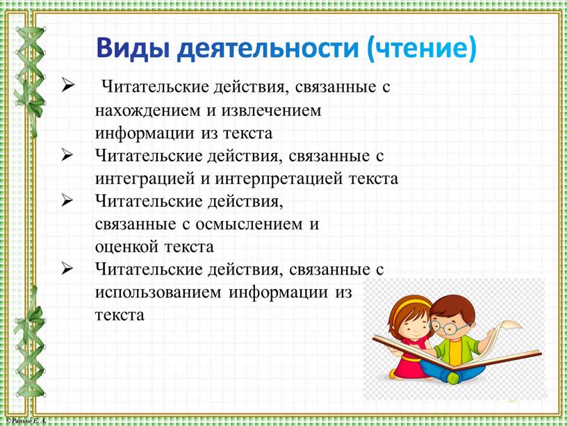 Читательские действия, связанные с нахождением и извлечением информации из текста