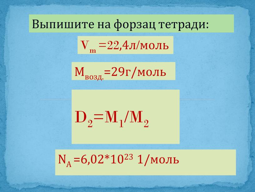 Vm =22,4л/моль Мвозд.=29г/моль