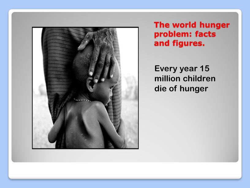 The world hunger problem: facts and figures