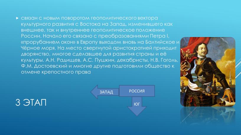 Востока на Запад, изменившего как внешнее, так и внутреннее геополитическое положение