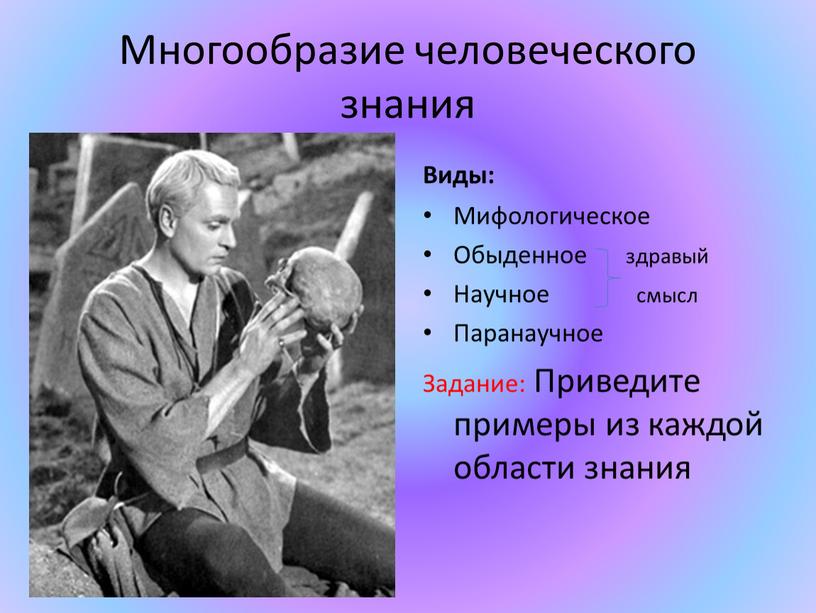 Многообразие человеческого знания