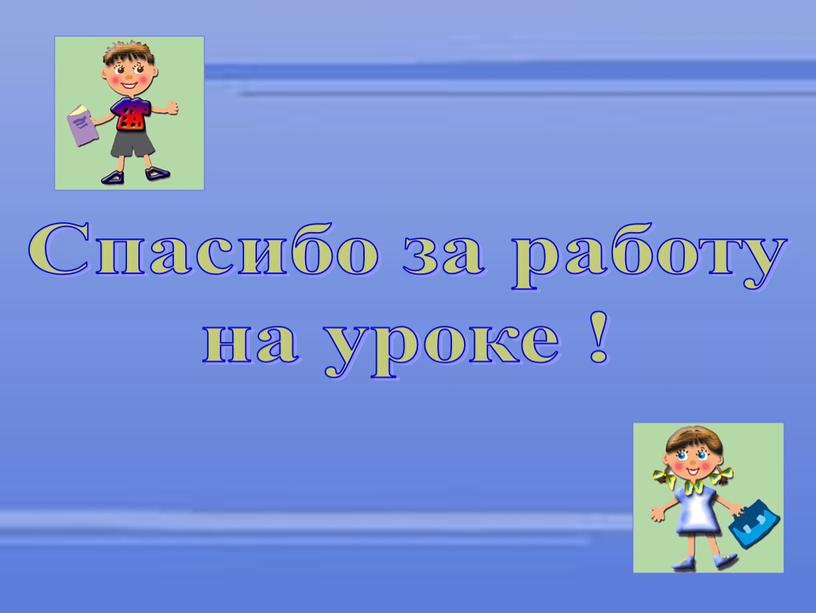 Спасибо за работу на уроке !