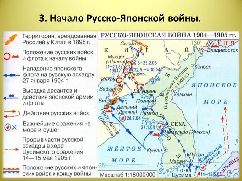 3. Начало Русско-Японской войны.