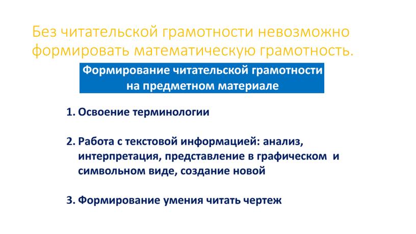 Без читательской грамотности невозможно формировать математическую грамотность