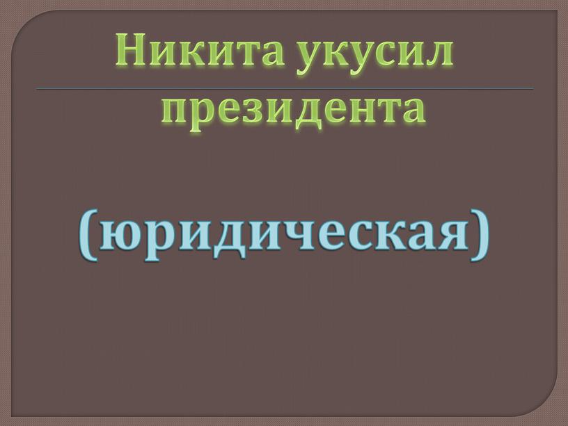 Никита укусил президента (юридическая)