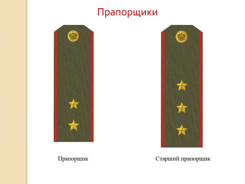 Прапорщики Прапорщик Старший прапорщик