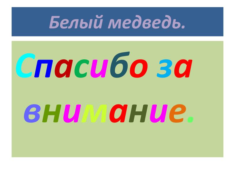 Белый медведь. Спасибо за внимание