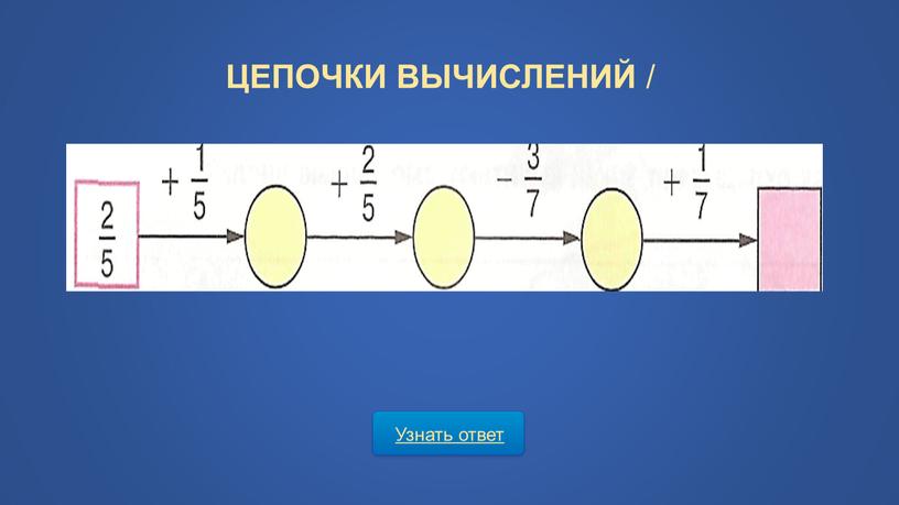 Узнать ответ ЦЕПОЧКИ ВЫЧИСЛЕНИЙ /