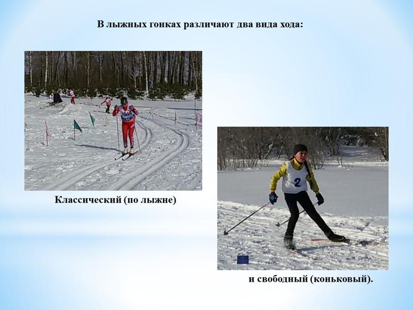 В лыжных гонках различают два вида хода: