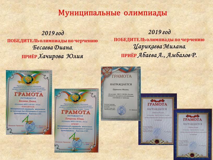 Муниципальные олимпиады 2019 год