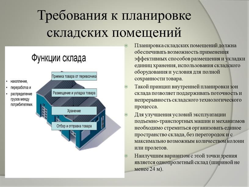 Требования к планировке складских помещений