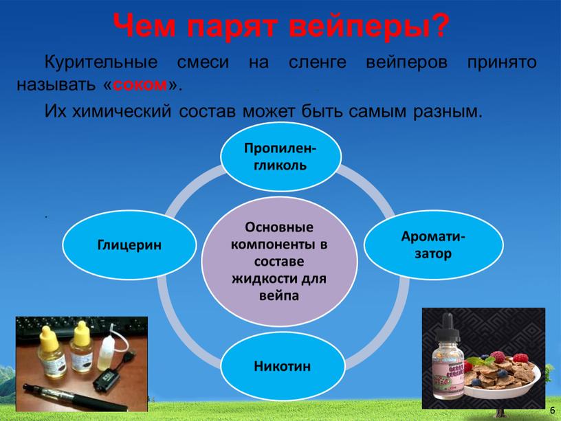 Чем парят вейперы? Курительные смеси на сленге вейперов принято называть « соком »