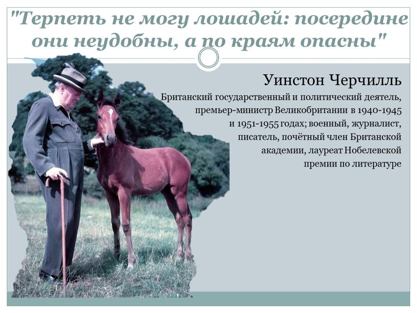 Терпеть не могу лошадей: посередине они неудобны, а по краям опасны"