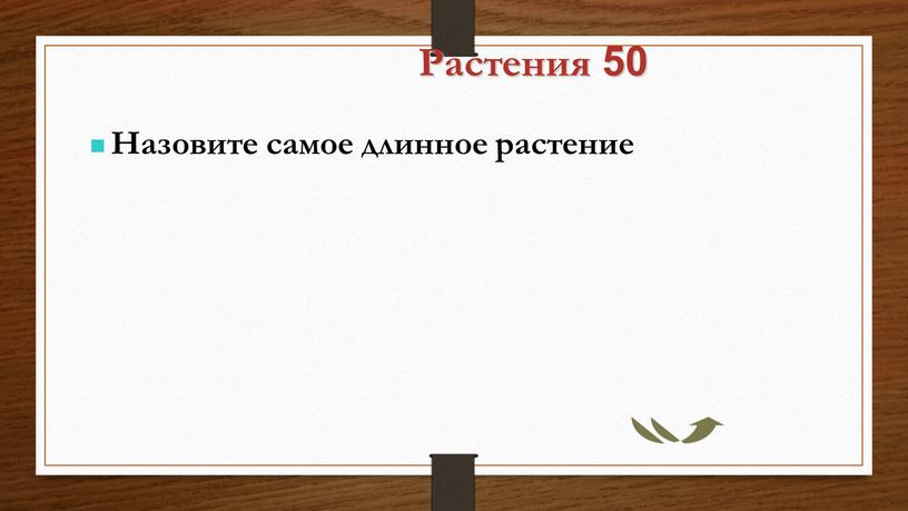 Растения 50 Назовите самое длинное растение