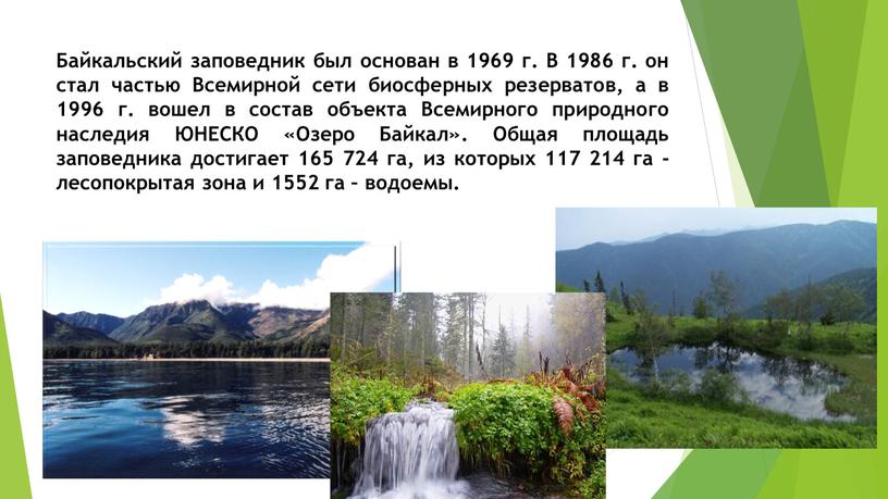 Байкальский заповедник был основан в 1969 г